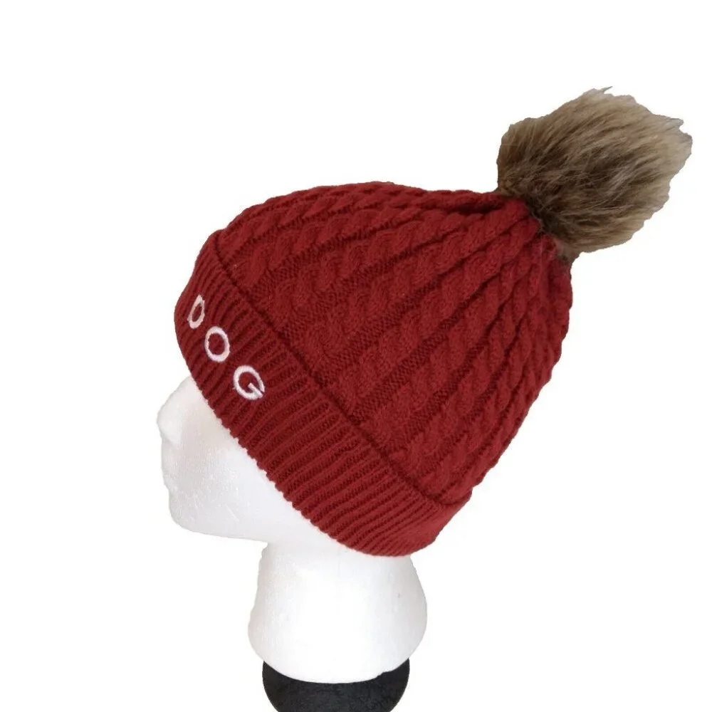 Holiday Tails Red Knit Beanie Hat – 